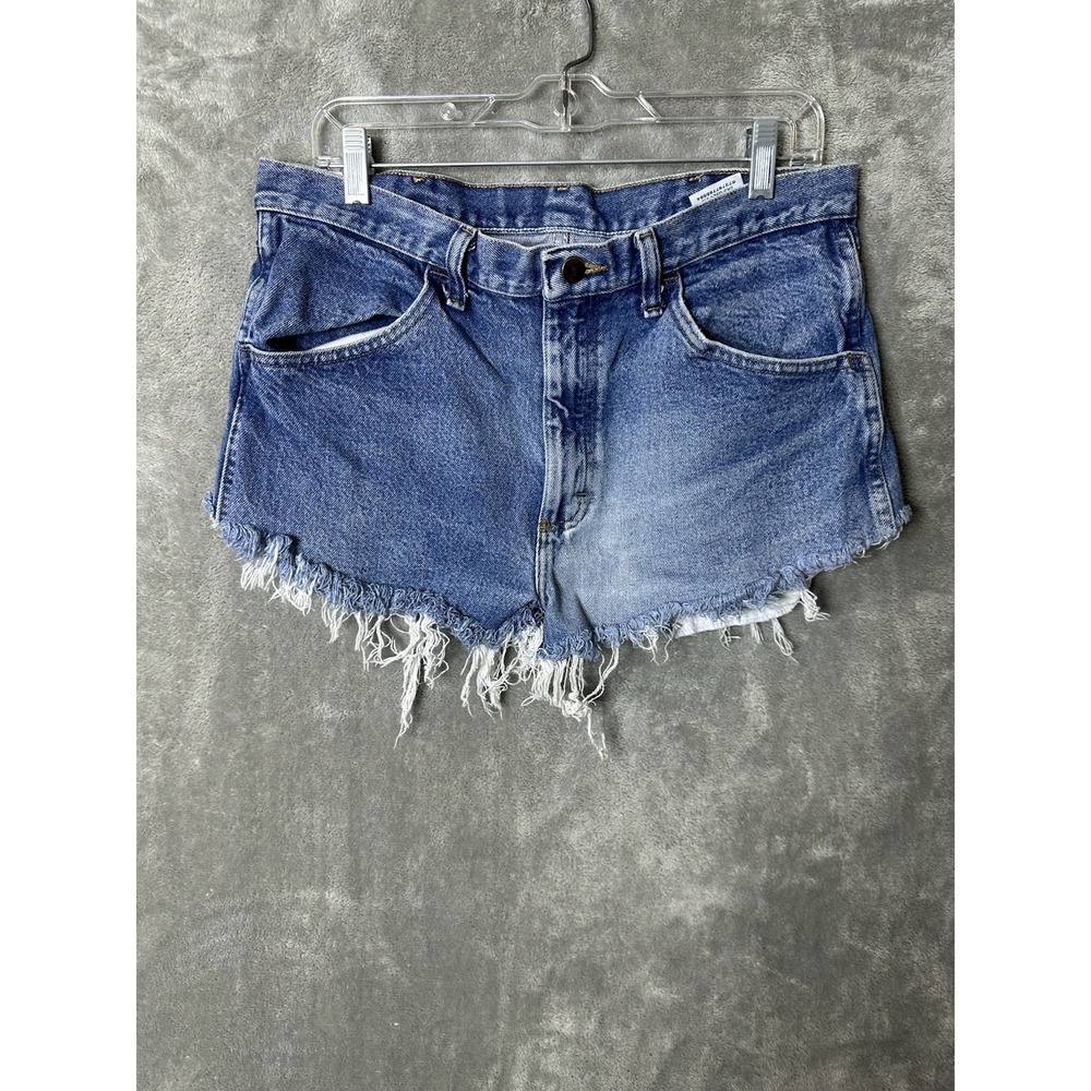 Rustler‎ Shorts Women's 34 Cutoff Blue Denim Short Pockets Cowgirl Concert Rodeo